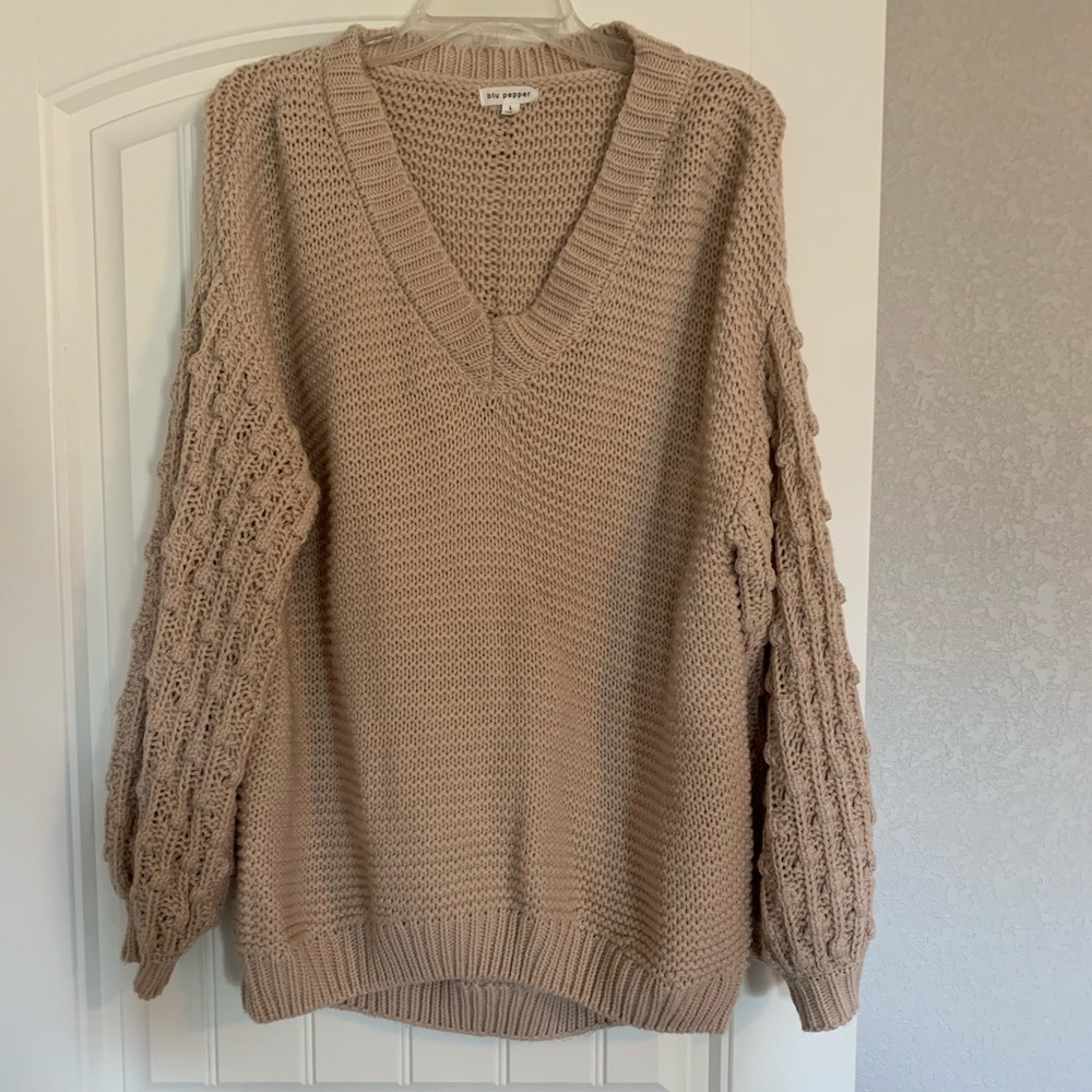 Chunky sweater with buttons down back-L